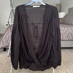 Lush tie-front wrap blouse